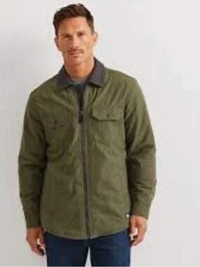 Eddie Bauer Olive Green Sherpa Collar Field Jacket Size Medium
